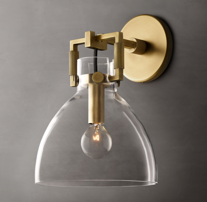 Machinist Glass Cloche Sconce 8