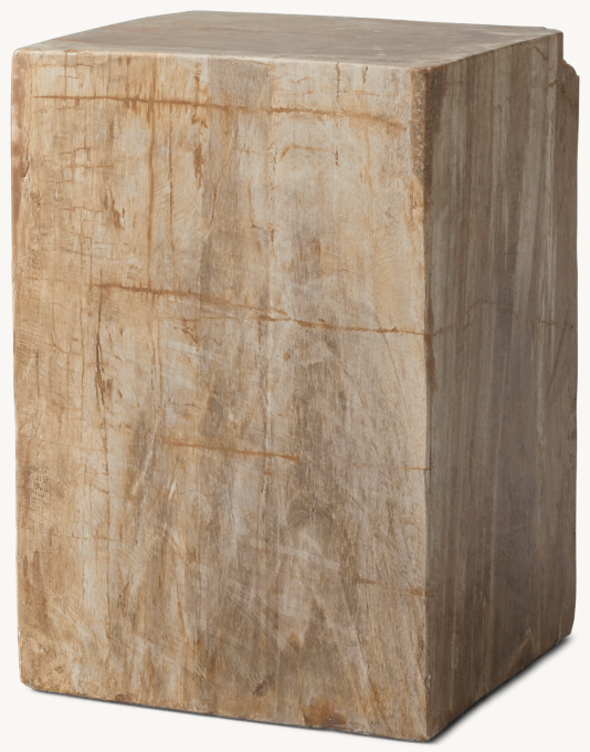 Petrified Wood Cube Side Table | RH