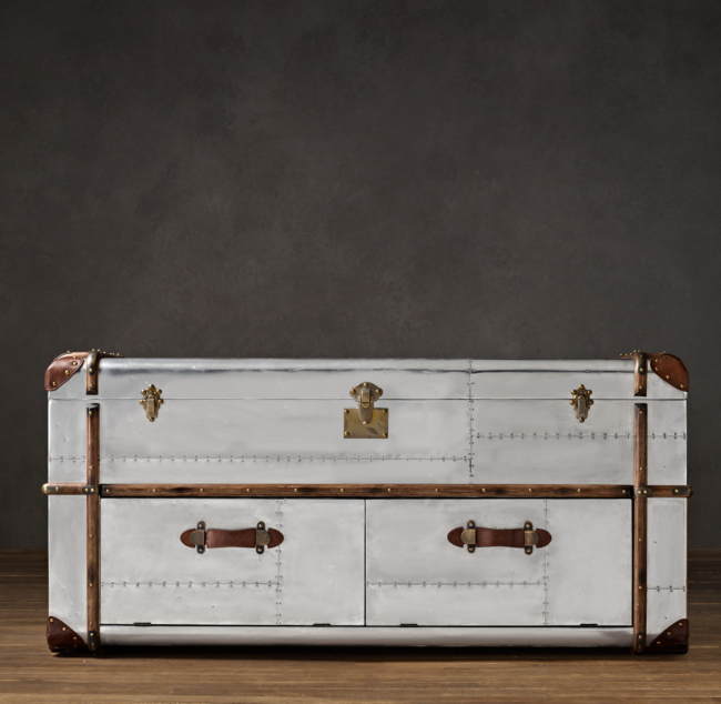 Restoration Hardware Richards' Trunk Coffee Table - Aluminum