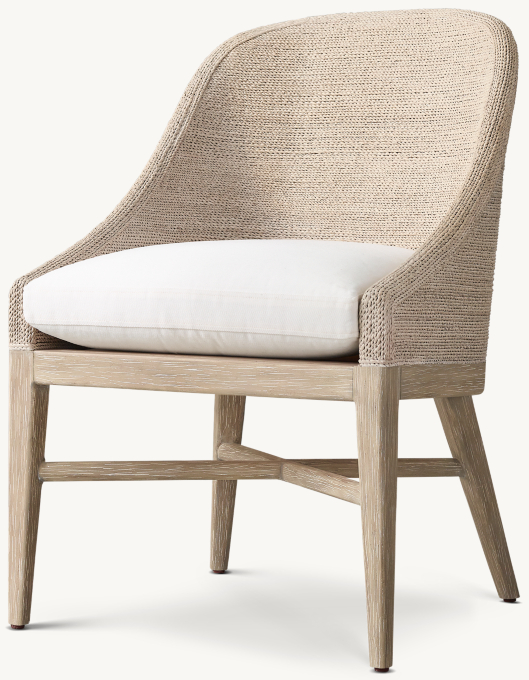 Marisol Seagrass Slope Arm Dining Side Chair