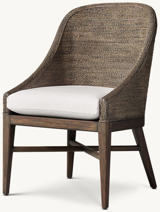 Marisol Seagrass Slope Arm Dining Side Chair