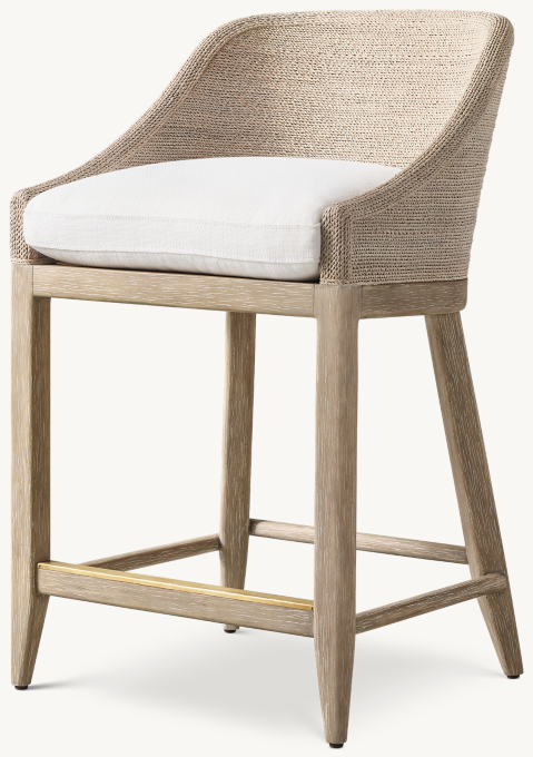 Marisol Seagrass Slope Arm Bar & Counter Stool | RH