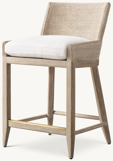 Marisol Seagrass Track Arm Bar & Counter Stool