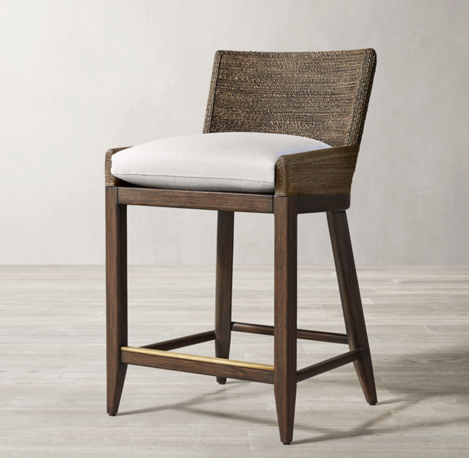 Marisol Seagrass Track Arm Bar & Counter Stool