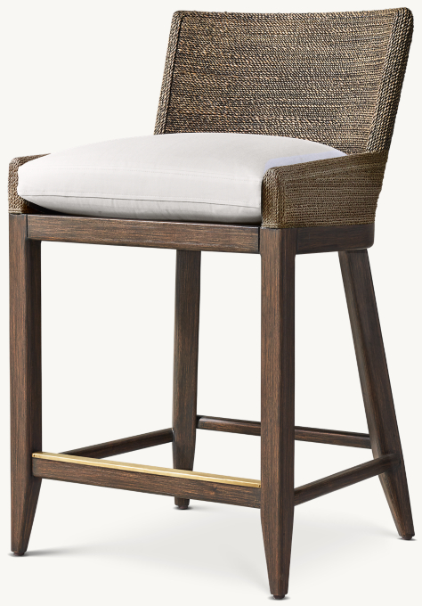 Marisol Seagrass Track Arm Bar & Counter Stool