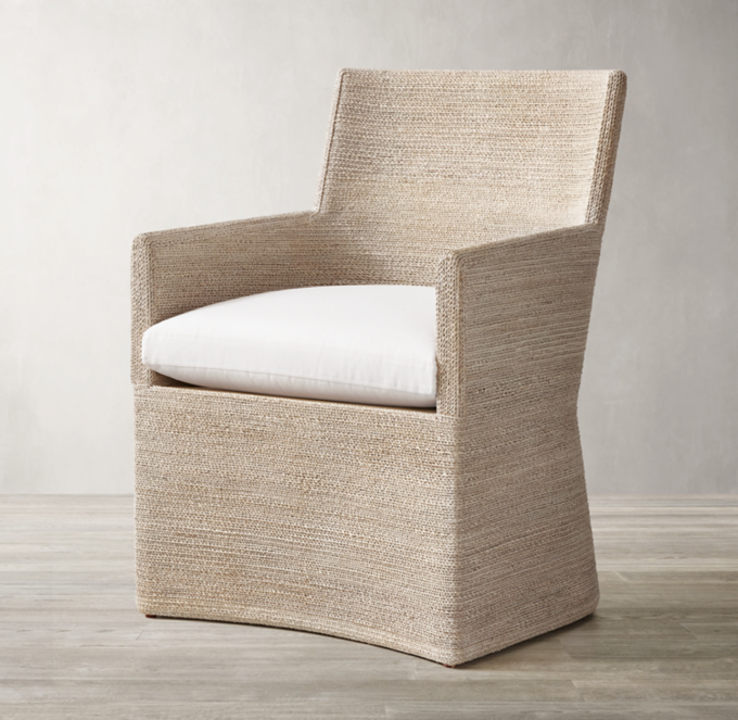 Marisol Seagrass Woven Base Track Dining Armchair