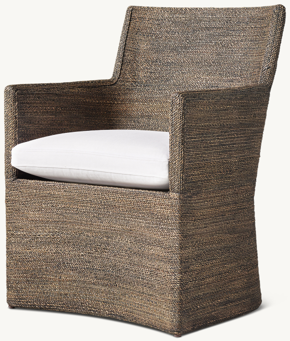 Marisol Seagrass Woven Base Track Dining Armchair