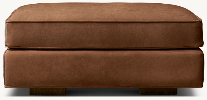 Maddox Slim-Arm Leather Ottoman