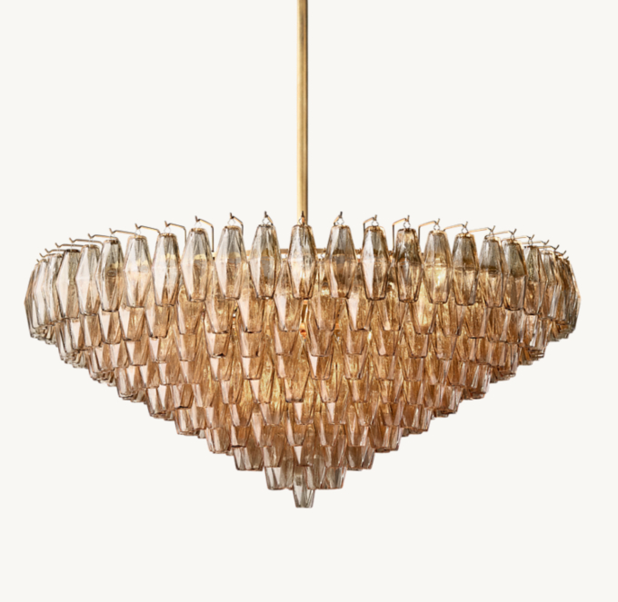 Chiara Smoke Glass Tiered Round Chandelier 47\"