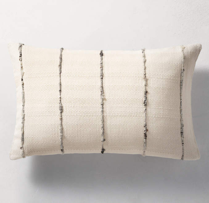 Handwoven Marled Wide Pinstripe Pillow Cover Lumbar