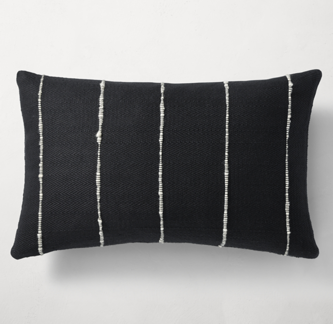Handwoven Marled Wide Pinstripe Pillow Cover Lumbar