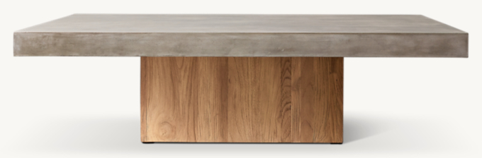Solano Concrete Teak Plinth Coffee Table RH