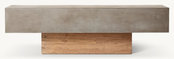 Solano Concrete Teak Bench RH