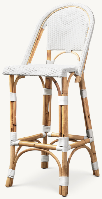 Three Quarter view of St. Germain Resin Armless Bar & Counter Stool 