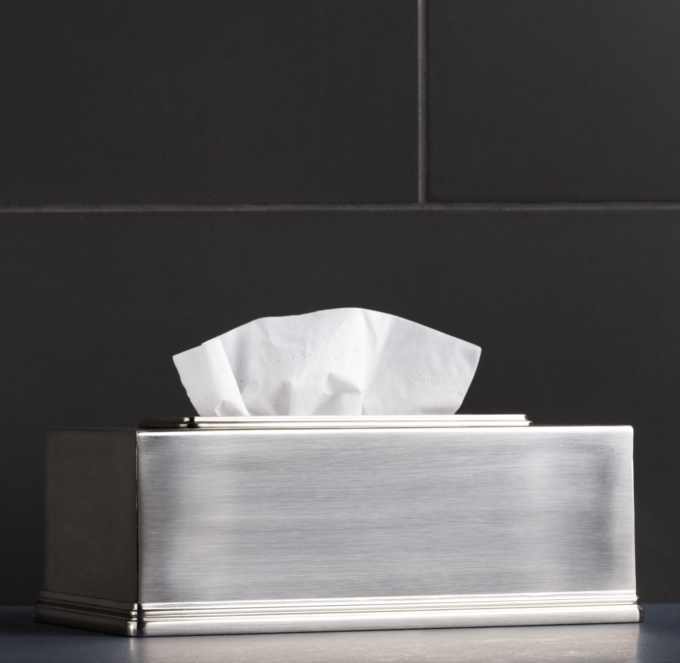 satin nickel tissue box cover