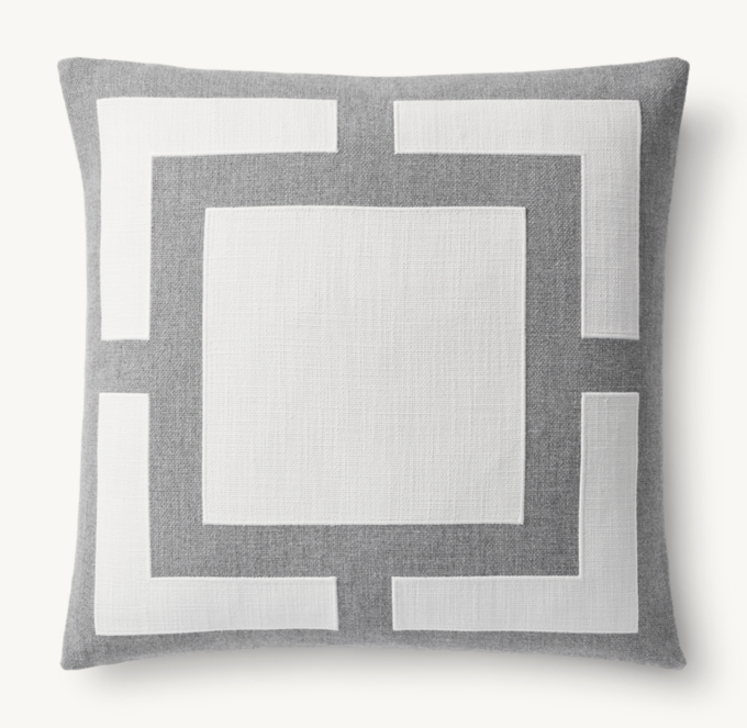 Broken Appliqué Outdoor Pillow Cover - Square