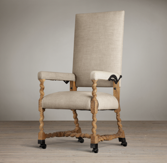 Bruges Adjustable Linen Desk Chair