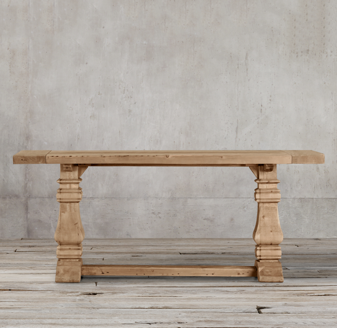 Salvaged Wood Trestle Console Table