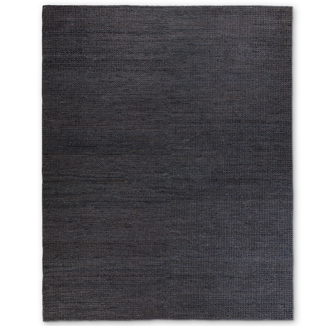 Overhead view of Hand-Braided Jute Rug - Charcoal 