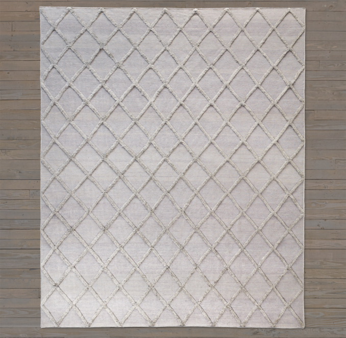 Diamante Flatweave Linen Rug Grey/Grey