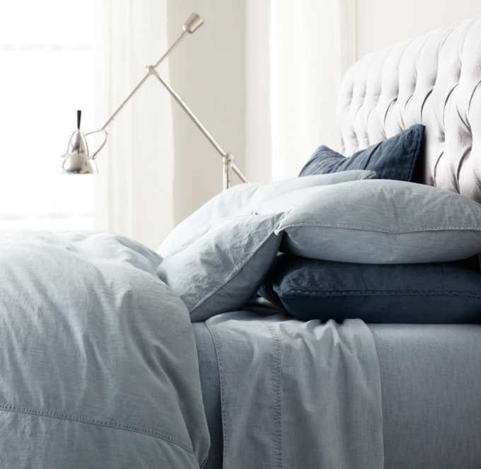 Vintage-Washed Chambray Duvet Cover