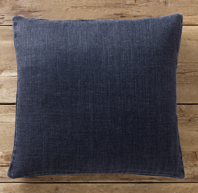 VintageWashed Indigo Linen Pillow
