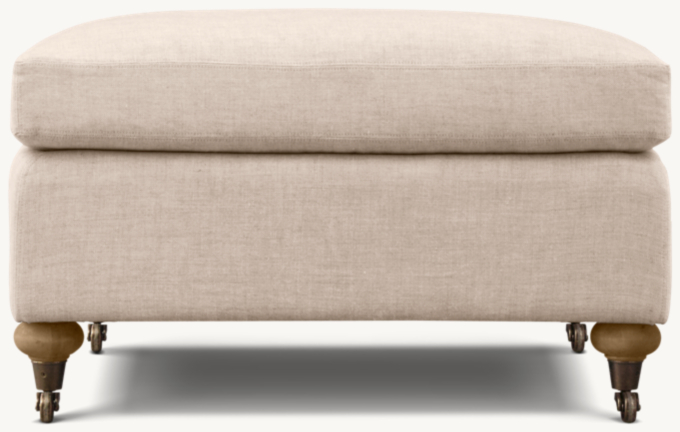 English Classic Roll Arm Ottoman
