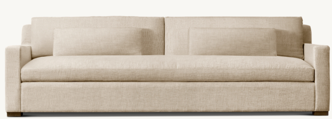 Front view of 8' Belgian Track Arm Upholstered Sofa 