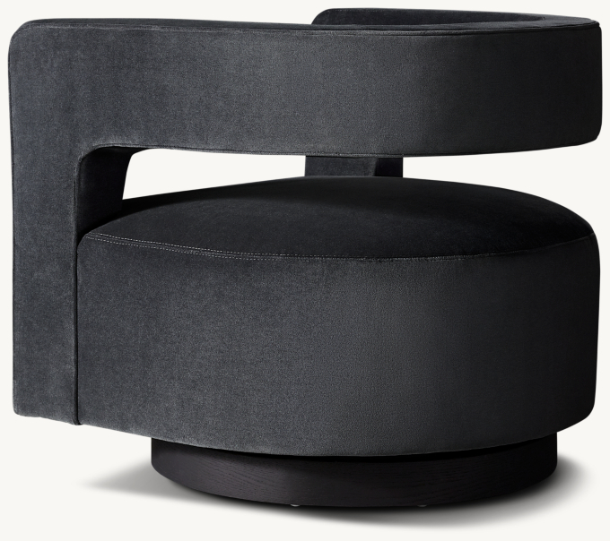 Drew Curved Swivel Chair Oak Base RH