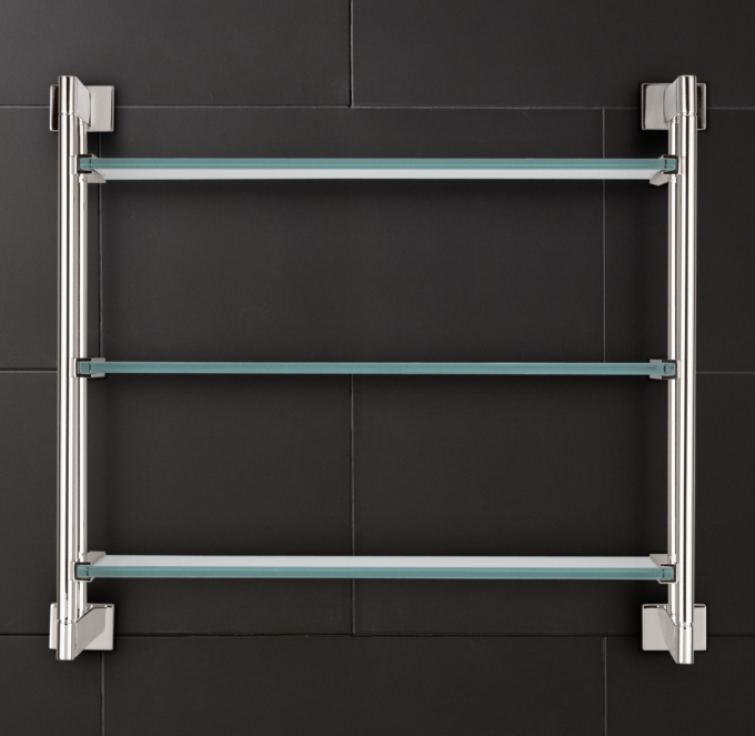 Modern Overhang Triple Glass Bathroom Shelf