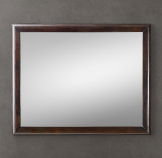 Leather Framed Mirror Brown