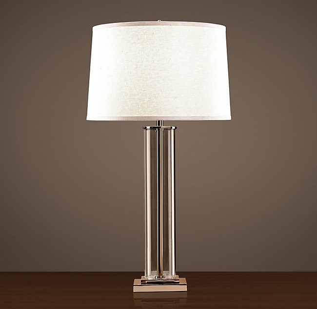 French Column Table Lamp, Glass Column Floor Lamp