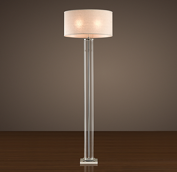 French Column Glass Floor Lamp