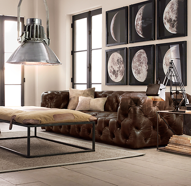 Soho Tufted Leather Sofa, Restoration Hardware Leather Furniture