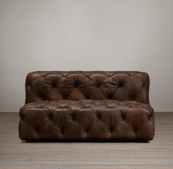 5' Soho Tufted Leather Armless Sofa