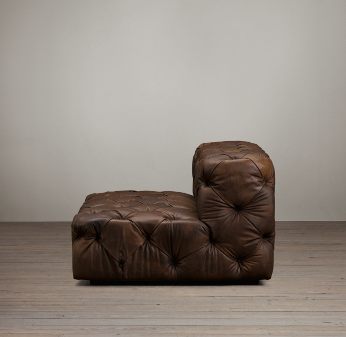 5' Soho Tufted Leather Armless Sofa