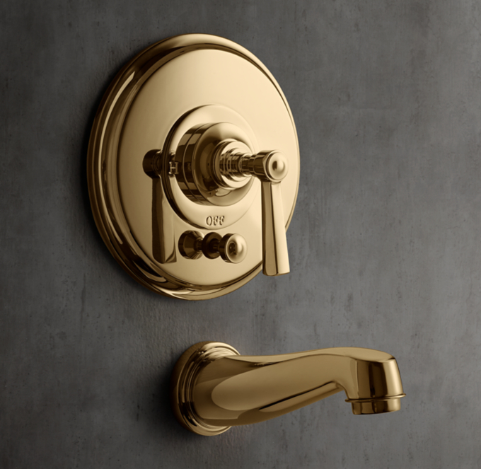 Grafton Lever-Handle Balanced-Pressure Tub & Shower Valve & Trim Set With Bath Spout