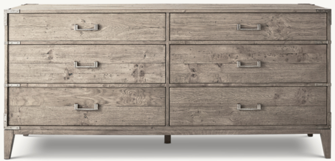 Cayden Campaign 6-Drawer Dresser With Corner Brackets