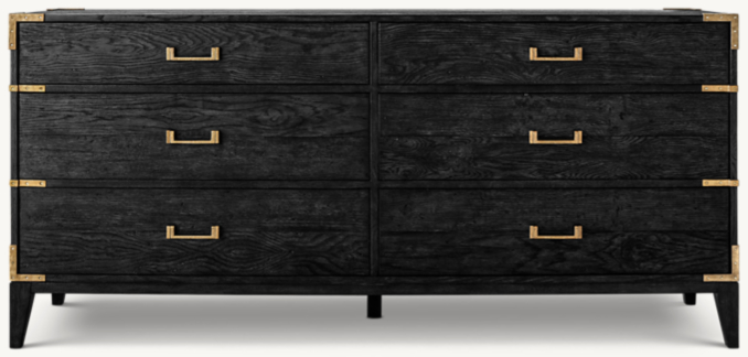 Cayden Campaign 5-Drawer Dresser With Corner Brackets | RH