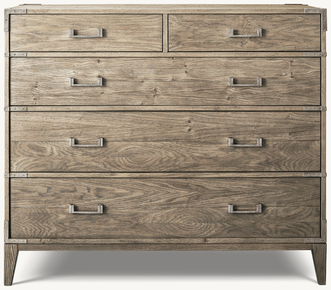 Cayden Campaign 5-Drawer Dresser With Corner Brackets