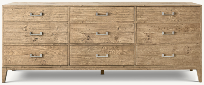 Front view of Cayden Campaign 9-Drawer Dresser 