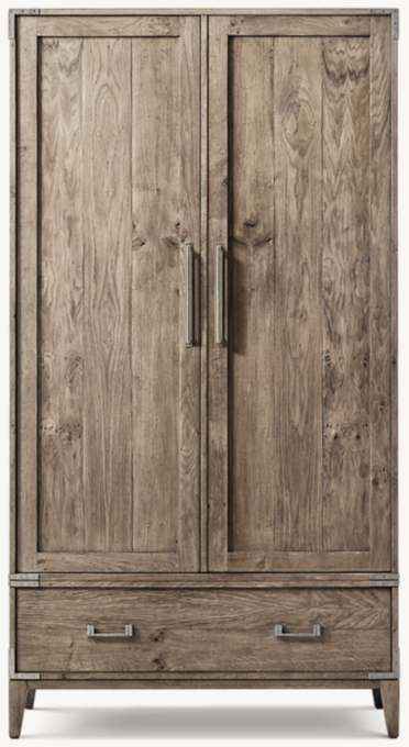 Cayden Campaign Armoire With Corner Brackets