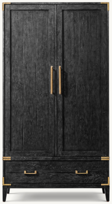 Cayden Campaign Armoire With Corner Brackets