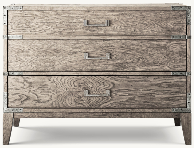 38&#34; nightstand shown in Waxed Grey Oak/Pewter.