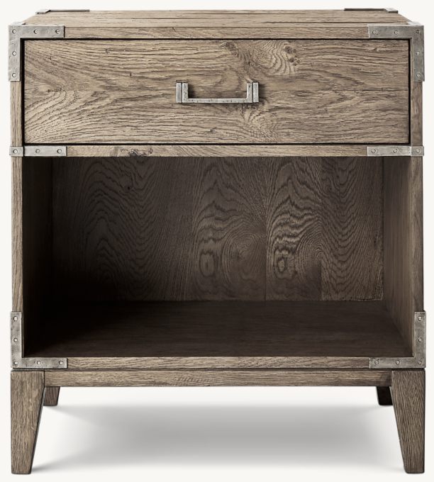 26&#34; nightstand shown in Waxed Grey Oak/Pewter.