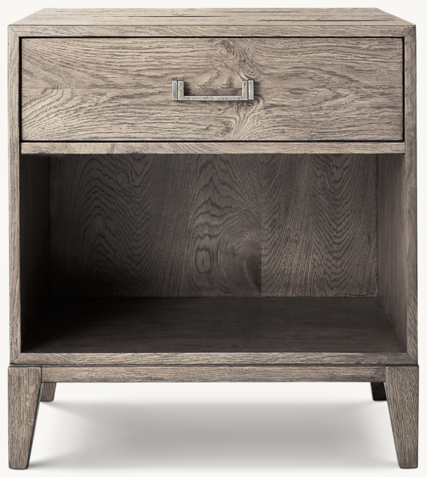 26&#34; nightstand shown in Waxed Grey Oak/Pewter.