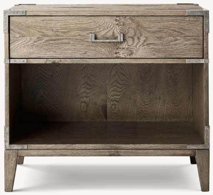 Cayden Campaign Open Nightstand With Corner Brackets