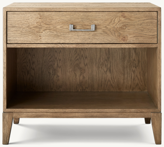 Front view of Cayden Campaign Open Nightstand 