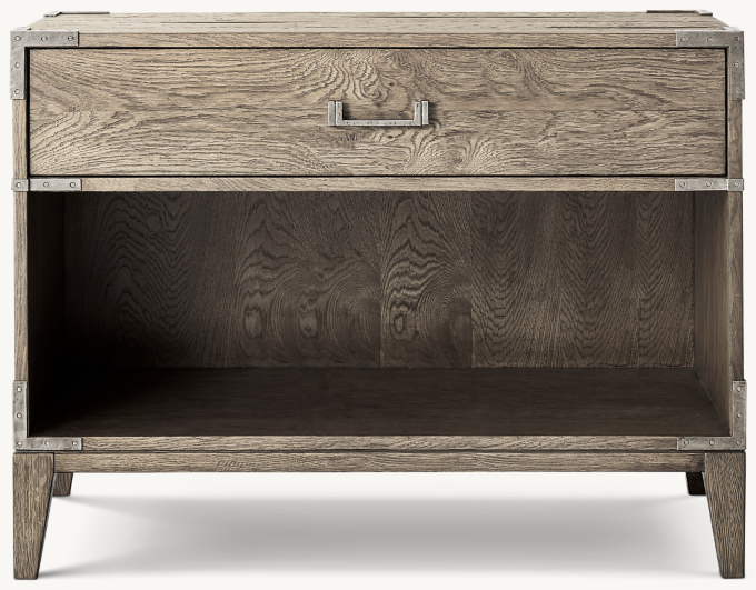 38&#34; nightstand shown in Waxed Grey Oak/Pewter.