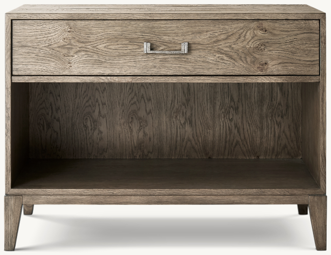 38&#34; nightstand shown in Waxed Grey Oak/Pewter.